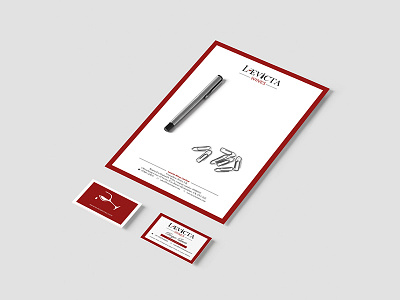 Levicta Wines Stationery brand identity branding business card design graphic design letterheads stationery