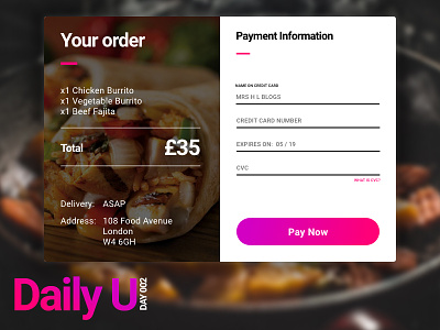 Daily UI Challenge #002 check out daily ui design ecommerce gradient pink pink gradient purple ui ux