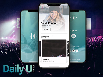 Daily UI Challenge #006 app blue clean daily challenge daily ui music profile ui sans ui ui challenge ux