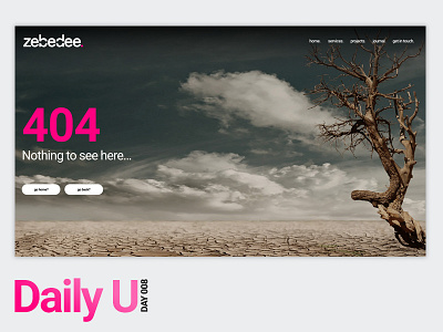 Daily UI Challenge #008 404 button clean daily ui day 8 minimal pink ui ui challenge ux website