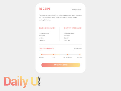 Daily UI Challenge #017 commence daily design design challenge email interface receipt ui ui challenge ux