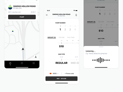 PieDay Playoff - A concept design for a fuel purchase app @pieday @playoff @protopie app design