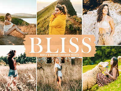 Bliss Mobile & Desktop Lightroom Presets aesthetic tones beautiful presets dreamy presets instagram presets lovely presets modern presets natural presets photo editing professional presets simple presets unique presets warm presets