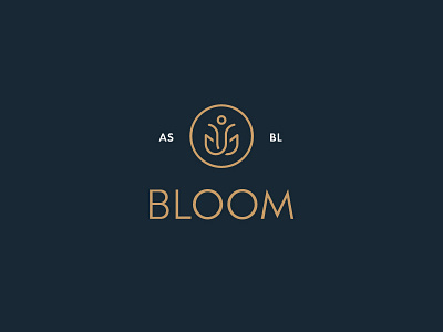 Bloom asbl bloom branding circle concept flower gold graphic design identity logo outline visual