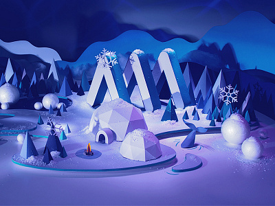 Talata studio christmas igloo new year northpole paper paper art paper design snow wale winter