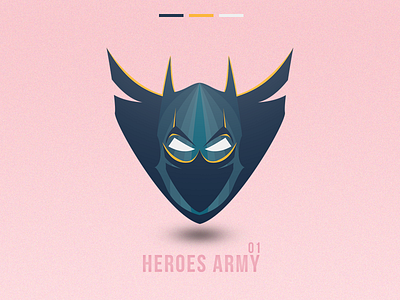 Heroes Army 01 batman character character illustration head head illustration hero hero illustration heroes heroes army illustration samurai