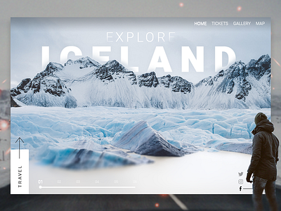 ICELAND clean home iceland landing landing page ux light minimal screen snow ui web winter