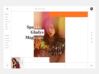 Sparkle Gladys Magazine UI clean clean design clean ui design fashion fashion design fashion ui flat interaction landing landing page magazine design magazine ui minimal photography ui ui web web design