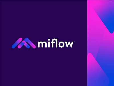 miflow Logo Design abstract analytics brand identity branding consultant data geomatric icon illustration lettermark logo logodesign logotype mark modern software symbol tech