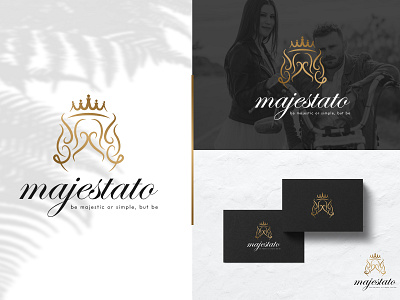 Majestato | Logo design brand brand identity branding crown decor decoration elegant fashion floral flowers gold leaf logo logodesign luxrury modern royal simple symbol