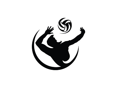 Volleyball | Logo Design brand identity brand logo branding brandmark creative logo custom logo graphic design illustration logo logodesign logomark man modern silhouette simple logo sports logo symbol unique volleyball