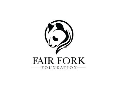 Fair Fork Foundation animal animals brand identity branding business logo creative graphic design head illustration logo logo design logodesign logotype luxury minimal minimalist modern negative space panda symbol