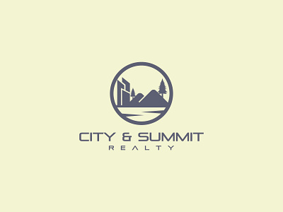 City & Summit Realty branding business city construction graphicdesign illustration lettermark logo logodesign mark monogram mountain realestate realty