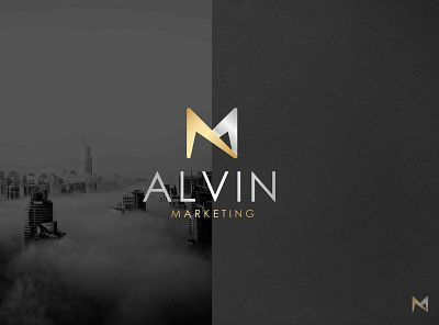 Alvin Marketing brand identity branding business company elegant gold grphicdesign lettermark logo logodesign logotype luxury mark marketing modern silver symbol wordmark