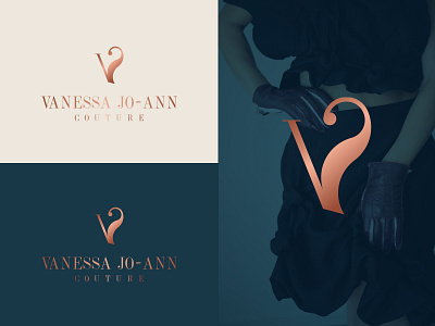 Vanessa beauty brand brand identity branding clothing elegant fashion fashion brand graphicdesign lettermark logo logodesign logotype luxury minimalism minimalist modern rose gold