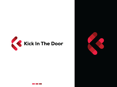 Kick In The Door brand identity branding businesslogo entertainment graphicdesign icon logo logodesign logotype modern negative space logo success symbol wellness