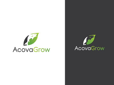 AcovaGrow branding farm fish fish logo fishing fishmeal gradient graphicdesign illustration leaf logo logodesign modern nature negative space salmon