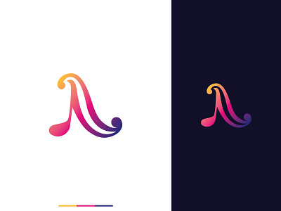 LETTER A app brand identity branding graphicdesign icon lettermark logo logodesign logotype minimal modern modern logo monogram music music app note sound symbol