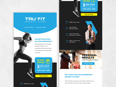 TruFit Email athletic club cta email design email marketing exclusive offer figma fitness gym gym email mailchimp sign up today