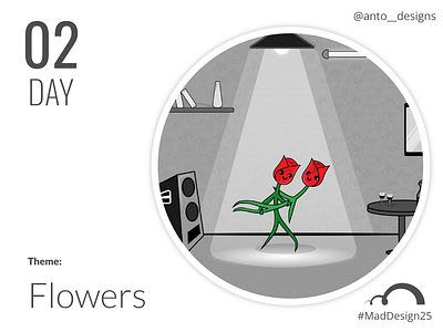 mad design challenge- day 2 artwork dance design flower illustration illustrator cc romance rose ui vector wine