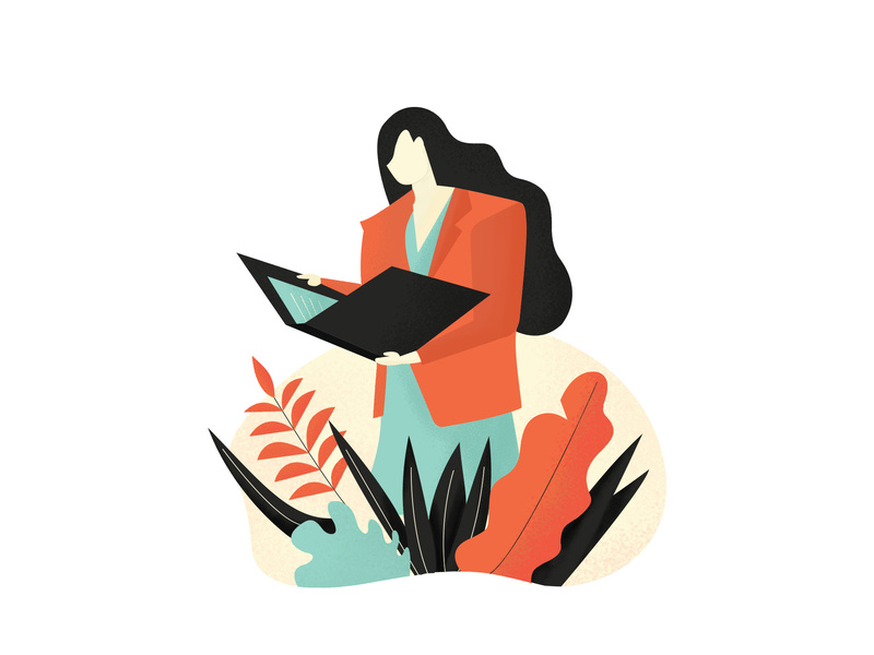 Download Flat illustration of a girl reading by Vaishnave Senthil on Dribbble