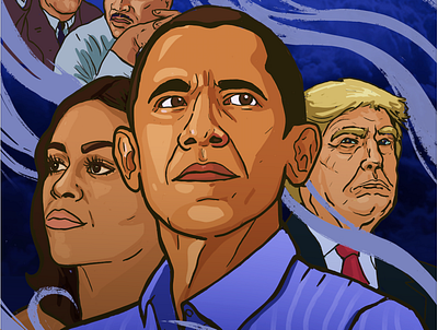 Dreams from my father cover character design dreams illustration illustrator obama portrait trump