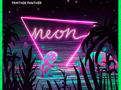 Neon Album Cover festival fluor music art music artwork neon nightlife surrealist tropical