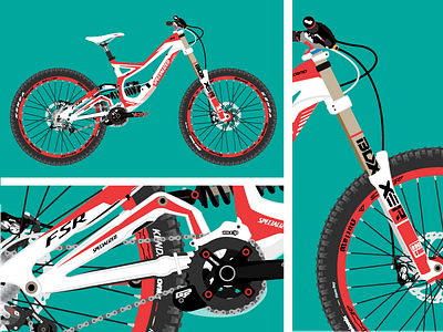 Demo 8 Detail Shot bicycle bike illustration mountain bike mtb vector