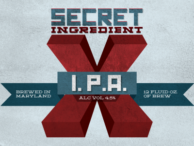 Secret Ingredient X Full beer brew ingredient label secret texture x