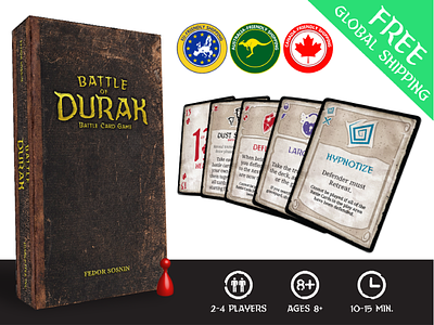 Battle of Durak - Battle Card Game battle card game battleofdurak cards game negative space vector