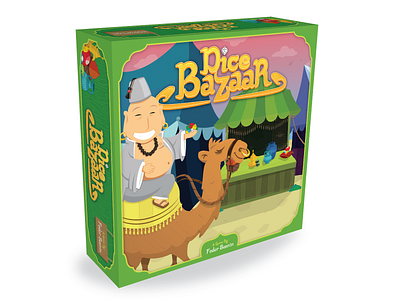 Dice Bazaar Box Cover Art bazaar card game dice dice game game gamebox market middle east tabletop vector