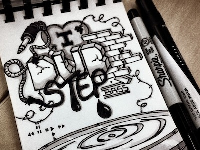 I<3dubstepbass doodle drawing dubstep music sharpie