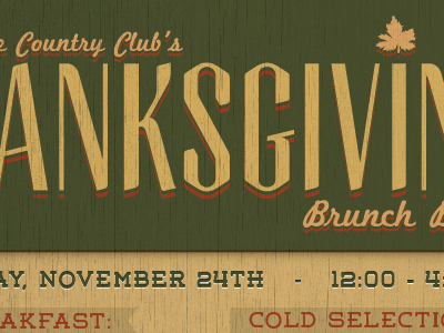 Thanksgiving Brunch Buffet Flyer brunch flyer thanksgiving woodholme country club