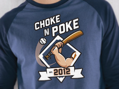 Choke N Poke 03 baseball bat logo t shirt team