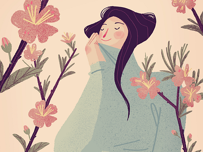 Spring illustration no.2 🌺 character characterdesign flowers illustration spring woman