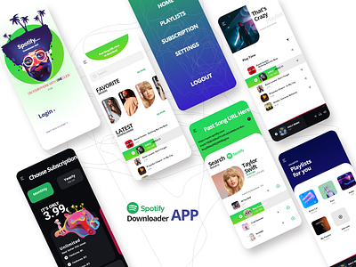 Spotify Downloader Bot adobe xd app design music spotify ux