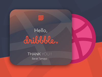 Hello, Dribbble! card debut design hello hey hi respect thank you thanks