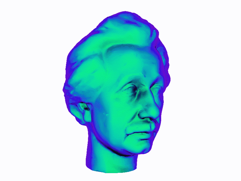 Einstein Glitch Head colorful einstein glitch head sculpture