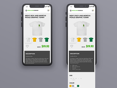#012 E-Commerce (Single Item) dailyui ecommerce mobile rickandmorty ui
