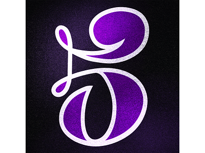 36 Days of Type: 5 36daysoftype 36daysoftype07 black bold calligraphy design handlettering illustration lettering logo number numeral purple typografia typography