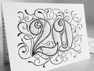 20 20 bw card handlettering handmade typography