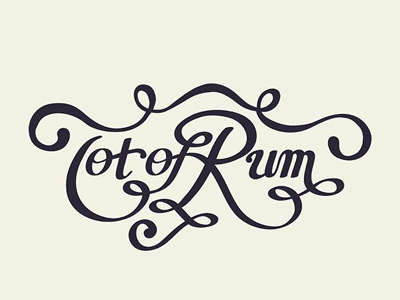 Tot of Rum black and white bw handlettering lettering rum typography