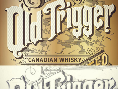 Old Trigger lettering trigger typography vintage whisky