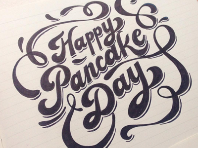 Pancake Day black and white bw fat handlettering lettering pancake pancake day tuesday type typography