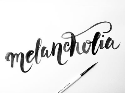 Melancholia black and white brush bw lettering liternictwo melancholia typografia typography