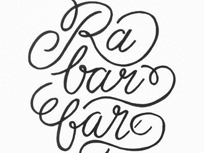 Rabarbar black and white bw lettering liternictwo monoline polish rabarbar rhubarb typografia typography