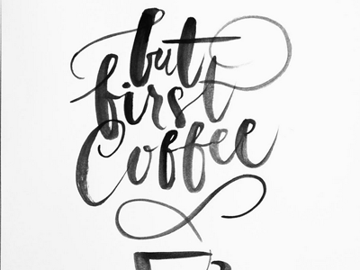 Coffee black and white brush bw coffee ink lettering liternictwo typografia typography