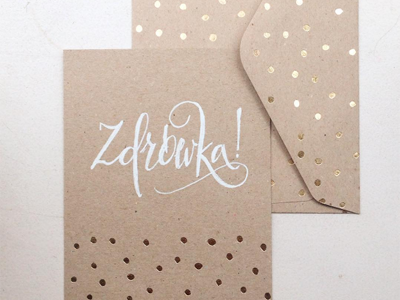 Zdrówka/Get well soon card craft handlettering lettering type typography white