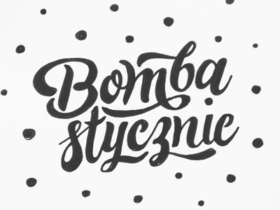 Bombastycznie | Bombastic black and white bombastic bw dot handlettering lettering type typography