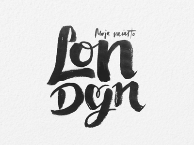 Londyn | London black and white brush bw city handlettering home ink lettering london londyn love typography